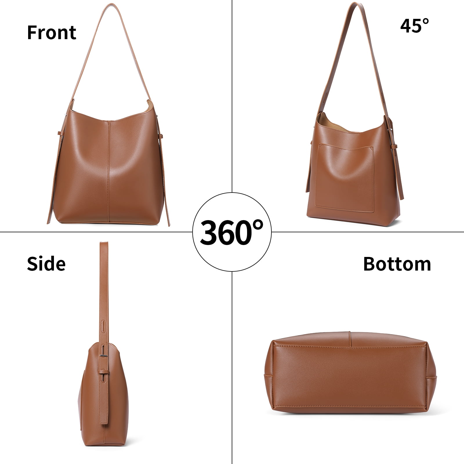 SENDEFN Bucket Bags for Women Leather Shoulder Bag Womens Bags,Stylish and Durable Handbags for Women