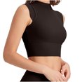 thumbnail image 2 of Womens Bras High Elasticity Shock-absorbing Sports High Neck Fixed Cup Yoga Drying Bra Sports Bra Gray S, 2 of 5