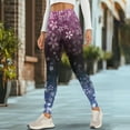 thumbnail image 4 of Renewold Cherry Blossom Pink Blue Yoga Pants with Pockets for Women Stretch High Waisted Tummy Control Workout Tights Buttery Soft Graphic Leggings Sportswear Basic Pants, XS, 4 of 8