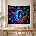 thumbnail image 4 of Moon Stars Ornament with Translucent Crescent Depicted Human, Mystical Fantasy for Space Lovers, Galaxy Room Decor, Christmas Gift, Tapestry Wall Hanging for Bedroom and Dorm, 4 of 6