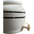 thumbnail image 2 of Stripe Design Countertop Water Dispenser Porcelain Ceramic Beverage Crock with BPA Free Spigot and Ring, Fits 3 to 5 Gallon Bottle Jug - Black, 2 of 4