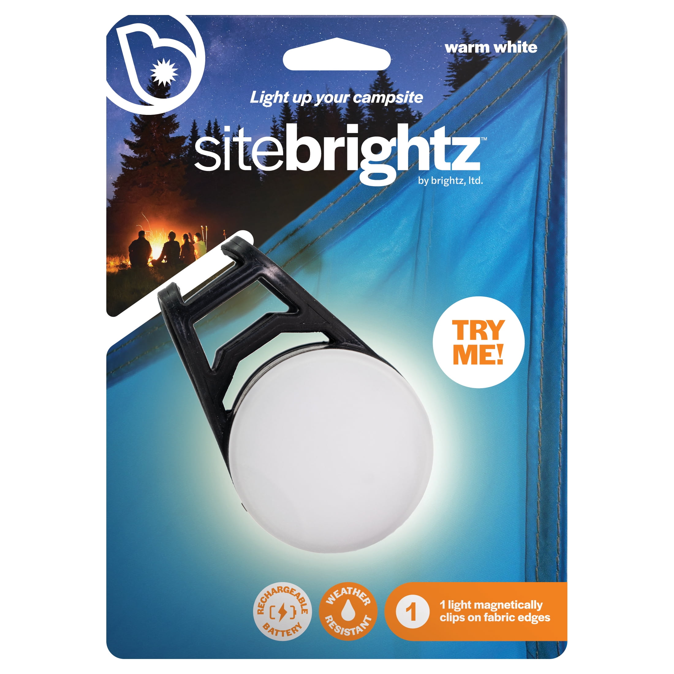 Brightz Sitebrightz Warm White 46 Lumen Magnetic LED Clamp Light for Tents with 3 Settings