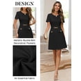 thumbnail image 3 of Merokeety Womens Summer Dresses Elegant Business A Line Bodycon Work Short Dress Black xl, 3 of 4