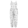 thumbnail image 5 of Likimi Toddler Kids Girls Spaghetti Strap Onesie Sleeveless Print Crewneck Jumpsuit Comfortable Relaxed Soft Fall Winter Clothes Size 3-4 Years White, 5 of 5
