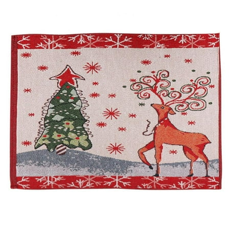 

Christmas Placemats Set of 4 Table Mats for Dining Tables Mat Washable for Christmas Xmas Dining Table Kitchen Home Decor Gifts