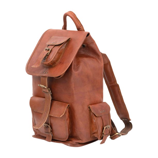 Rajeriya-Brown Rustic Vintage Leather Backpack Travel Rucksack Knapsack  Daypack Bag for Men Women 20 inch - Walmart Business Supplies