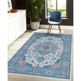 thumbnail image 4 of Floral Decorative Rug, Retro Style Vintage Romantic Flowers Petals and Leaves Spring Foliage Art, Quality Carpet for Bedroom Dorm and Living Room, 6 Sizes, Pale Azure, by Ambesonne, 4 of 4