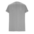 thumbnail image 5 of ZunFeo Womens Gray Henley Top Short Sleeve, Eyelet V-Neck Tunic Blouse Loose Fit Casual, Soft Knit Shirt for Everyday & Work,Size XL, 5 of 9