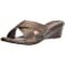 

Italian Shoemaker Comfortable Low Heel Wedge Kenny Pearl Brass US 6 M