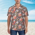thumbnail image 5 of Uemuo Foxes Printed Regular Fit Short Sleeve Casual Hawaiian Shirt for Men,Aloha shirt,Tropical shirt,Floral print shirt,Vacation Beach shirt-, 5 of 9