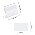 thumbnail image 4 of Soporte de nombre de tarjeta de mesa transparente de 20 piezas, soportes de señal en forma de L, letrero publicitario, soporte de exhibición de precio para tienda, 4 of 5