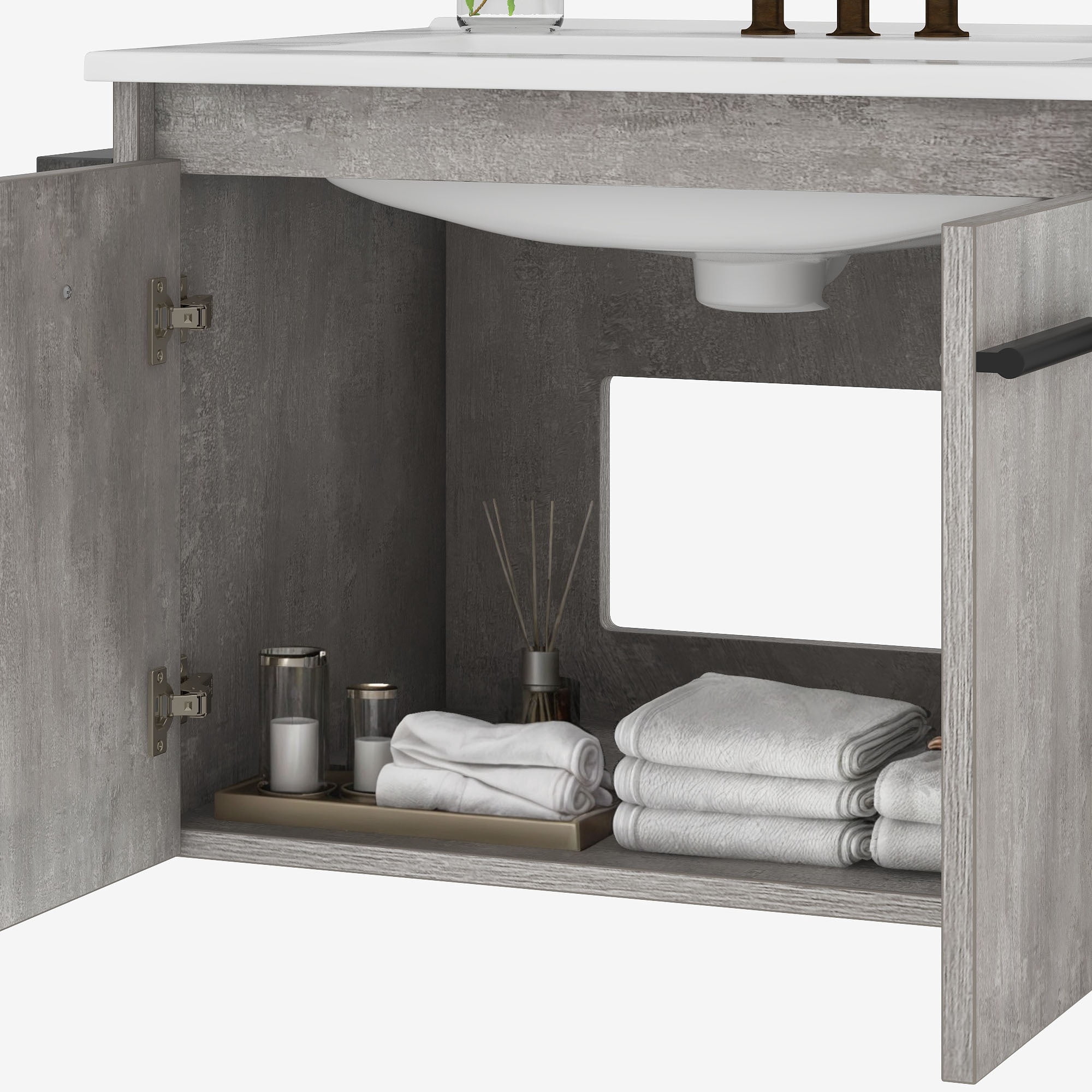 Uforic 24" Floating Bathroom Vanity, Modern Wall Mount Bathroom Vanity with Sink Combo, Gray