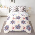thumbnail image 2 of Homewish Kawaii Cherry Blossoms Bedding Comforter Set 7pcs, Cartoon Cherry Bowknot Queen Bedding Sets, Cute Stars Print Reversible Queen Sheet Sets, Ultra Soft Bedroom Decor, 2 of 7
