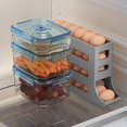 thumbnail image 3 of 4 Tiers Egg Holder for Fridge - 4-Layer Automatic Egg Rolling Dispenser, Space-Saving Large Capacity Dedicated Rolling Egg Storage Box for Refrigerator Eggs Storage Container (White), 3 of 5