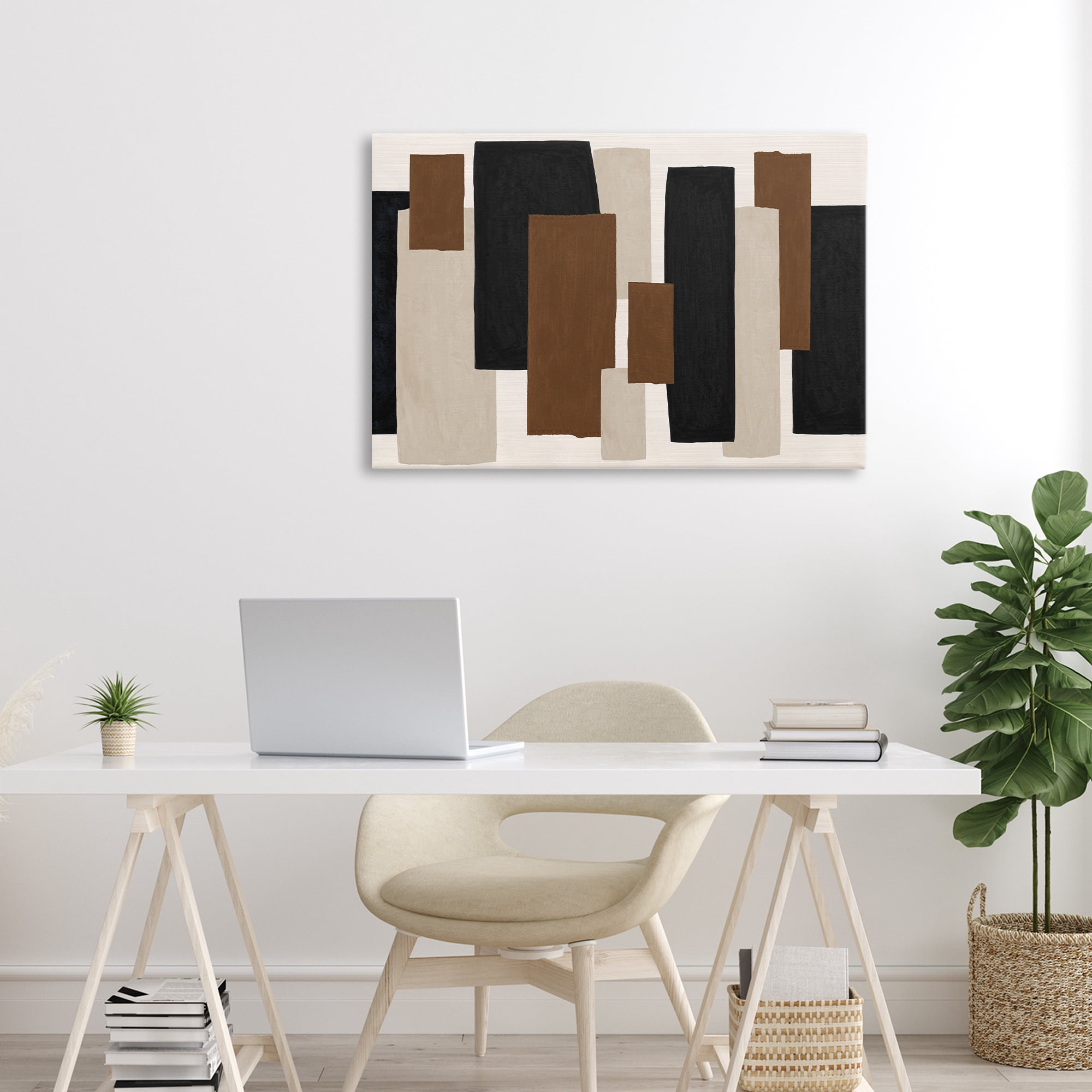 Stupell Industries Minimal Vertical Blocks in Earth Tones Canvas Wall Art, design by Janet Tava