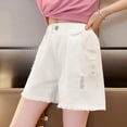 thumbnail image 7 of Afuyipoi Girls Denim Shorts,Retro Breathable with Pockets Cute Summer Denim Pants White 6-7, 7 of 7