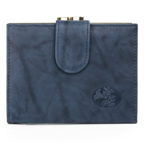 Julia Buxton Women's Heiress Double Cardex Leather, Navy