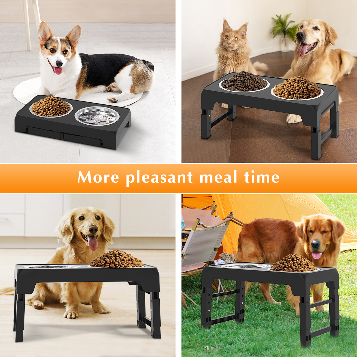 Cshidworld Elevated Dog Bowls 5 Heights Adjustable Stand photo 5