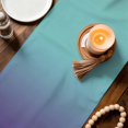 thumbnail image 3 of Teal Purple Ombre Table Runner 72 Inches, Modern Art Abstract Aesthetics Bed Runner Dresser Scarves Tabletop for Indoor Outdoor Parties/Ceremony/Banquet, 16" x 72", 3 of 9