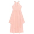 thumbnail image 5 of Manyakai Kids Big Girls Chiffon Sequined Halter Wedding Junior Bridesmaid Flower Girl Dress Long Maxi Light Pink 10, 5 of 6
