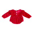 thumbnail image 2 of Body Manches Longues à Volants Mode Velours Solide d'Automne pour Bébé Fille, 2 of 8