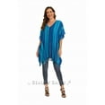 thumbnail image 3 of Beautybatik Blue Boho Stripe Caftan Women Tunic Top Blouse Plus Size 1X, 3 of 6