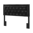 thumbnail image 3 of Black Faux Leather Panel Bed with Tufted Headboard in Full, 3 of 3