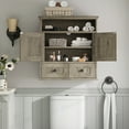thumbnail image 2 of Wall Bathroom Storage, Bathroom Medicine Cabinet with Double Door Wall, Two Drawers, Adjustable Shelves, Gray, 2 of 10