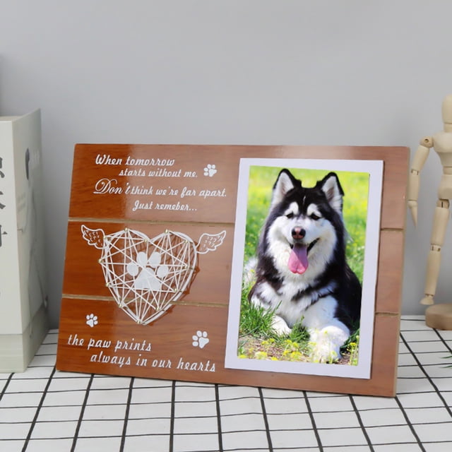 Xihbxyly Marco Conmemorativo para Mascotas, Diseño de Huella de Pata, Hermoso Recuerdo Por La Pérdida de Una Mascota, Decoración Reconfortante para El Hogar, Regalo Considerado para Quienes Sufren La