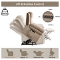 thumbnail image 6 of Bonzy Home Power Lift Chair Remote Control Massage & Heat Recliner Chair Heavy-Duty Electric Lift Chair with USB Charge for Elderly for Living Room & Bedroom Camel, 6 of 8