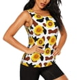 thumbnail image 2 of Balery Sunflower Cow Camiseta sin mangas estampada ligera para mujer, tops de entrenamiento sin mangas, camisetas de yoga transpirables de secado rápido.-X-Large, 2 of 7