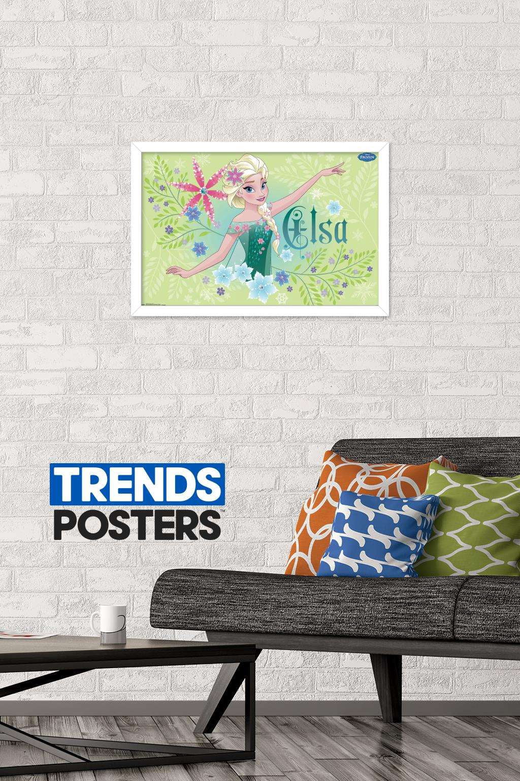 Disney Frozen Fever - Elsa Wall Poster, 14.725" x 22.375", Framed