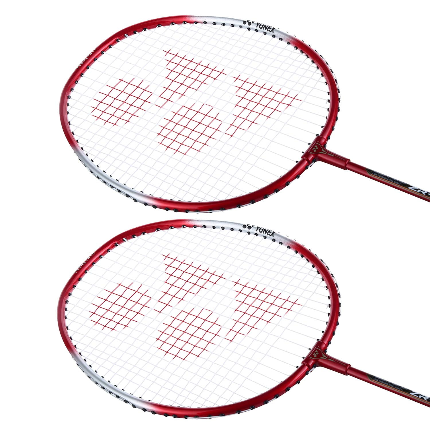 Yonex ZR 100 Light Aluminium Badminton Racquet with Full Cover, Lightweight, Red, Set of 2