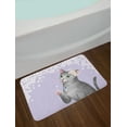 thumbnail image 2 of Cat Bath Mat, Digitally Generated Cherry Blossoms and a Paw Raised Kitten Animal, Plush Bathroom Decor Mat with Non Slip Backing, 29.5" X 17.5", Pastel Purple Multicolor, by Ambesonne, 2 of 2
