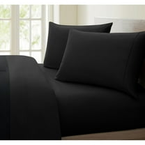 Oxford Collection 600 Thread Count Deep Pocket Egyptian Quality Cotton Solid Sheet Set Black Fully Elasticized Fitted Sheet Queen Casual