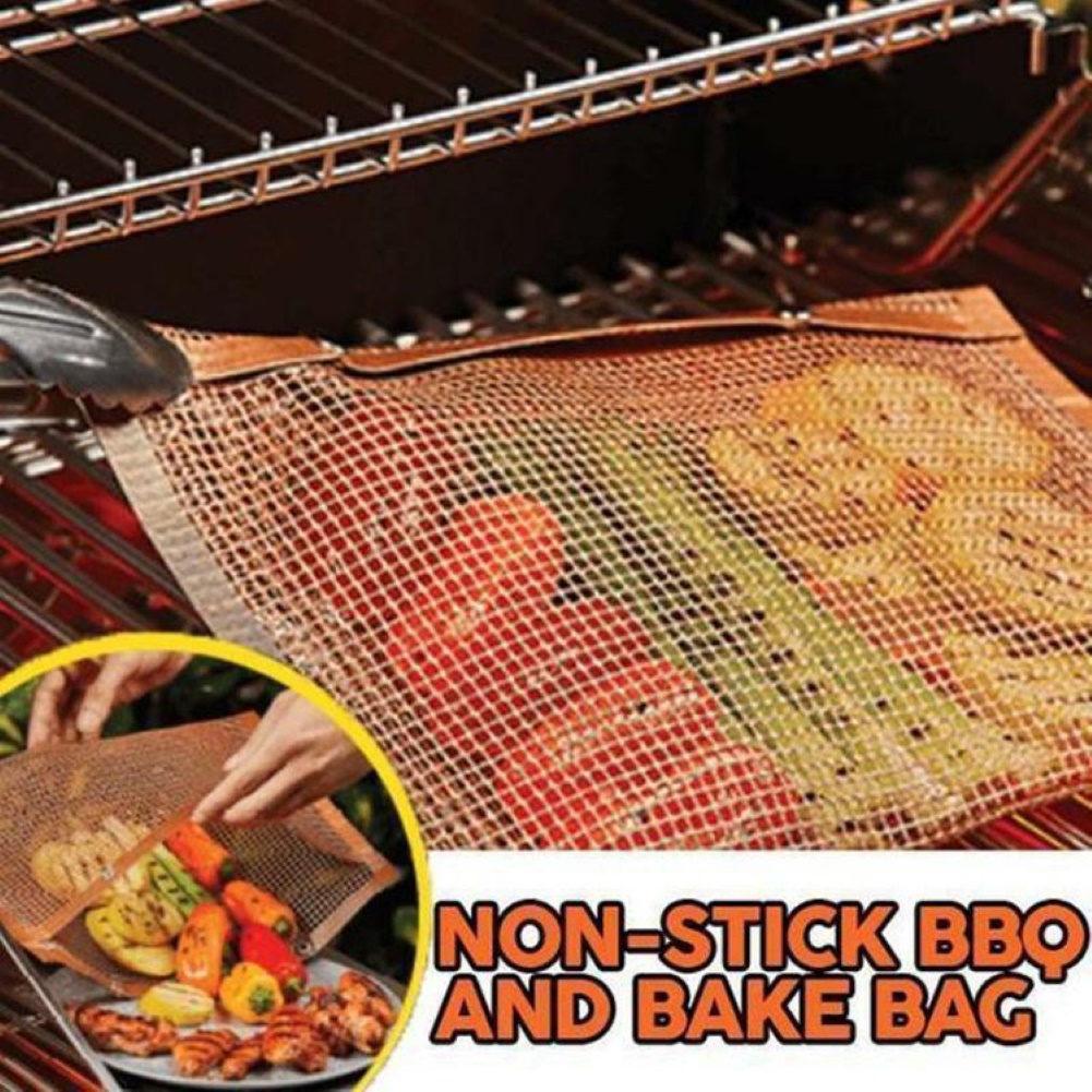 Ludlz Reusable BBQ Grill Mesh Bag-Multi Size Non-Stick BBQ Baked Bag Easy to Clean Grilling Baking Mesh for Outdoor Picnic Cooking Barbecue - image 5 of 8