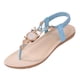 thumbnail image 1 of Sandalias de gladiador con diamantes de imitación para mujer, sandalias de boda Pingtan, sandalias de dama de honor con perlas brillantes, sandalias bohemias azules Xemadio HMHZ766-15, 1 of 4