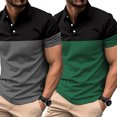 thumbnail image 3 of AJZIOJIRO Men's Summer Casual Tees Shirts Lapel Cotton Shirt Tops Short Sleeve Pullover T-Shirts S-3XL, 3 of 9