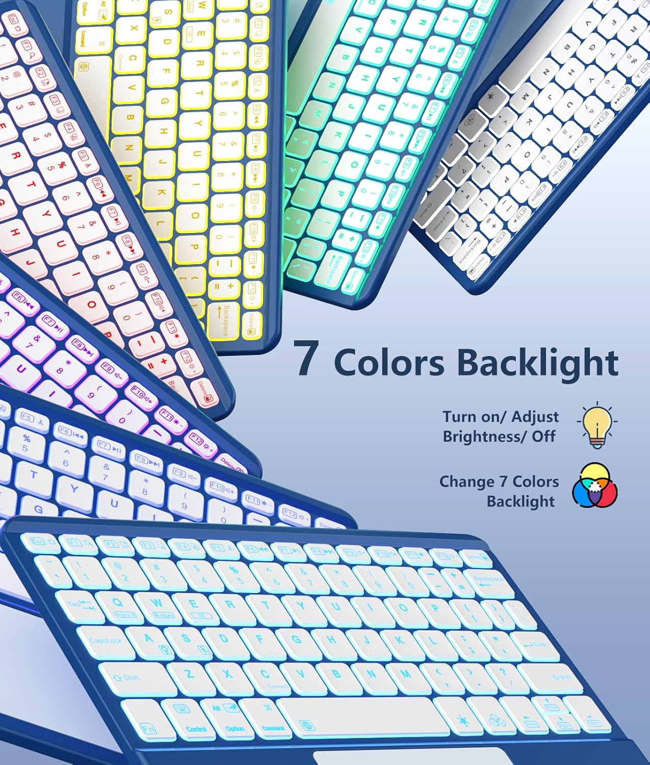 GEAK Keyboard Case for iPad A16 11th & 10th Gen, 7-Color RGB photo 2