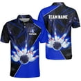 thumbnail image 3 of Custom 3D Bowling Polo Shirts for Men and Women Personalized Team Name Gift Unisex Customized Bowling Short Sleeve Polo Shirt (Cyan, S), 3 of 10