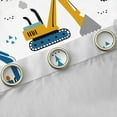 thumbnail image 4 of Manfei Excavator Bulldozer Black Out Curtains,Construction Vehicles Curtains Pack of 2 (42x63 Each),White Yellow Blue Bedroom Curtains For Boys Kids,Super Cozy Room Decor, 4 of 6
