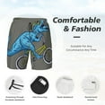 thumbnail image 3 of Honeii Fun Riding Dinosaur Print Men's Swim Shorts,Mens Swim Trunks,Breathable Mesh Beach Shorts for Swimming,Surfing, and Beach Activities-3X-Large, 3 of 6