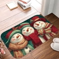thumbnail image 5 of 1pc Three Snowmen Absorbent Non-Slip Bathroom Thickened Flannel Rug Decor,Soft,Quick Drying,Suitable For Indoor/outdoor Use,Bathrooms,Bedrooms,Kitchens,Terrace,Laundry Rooms,16"x24", 5 of 9