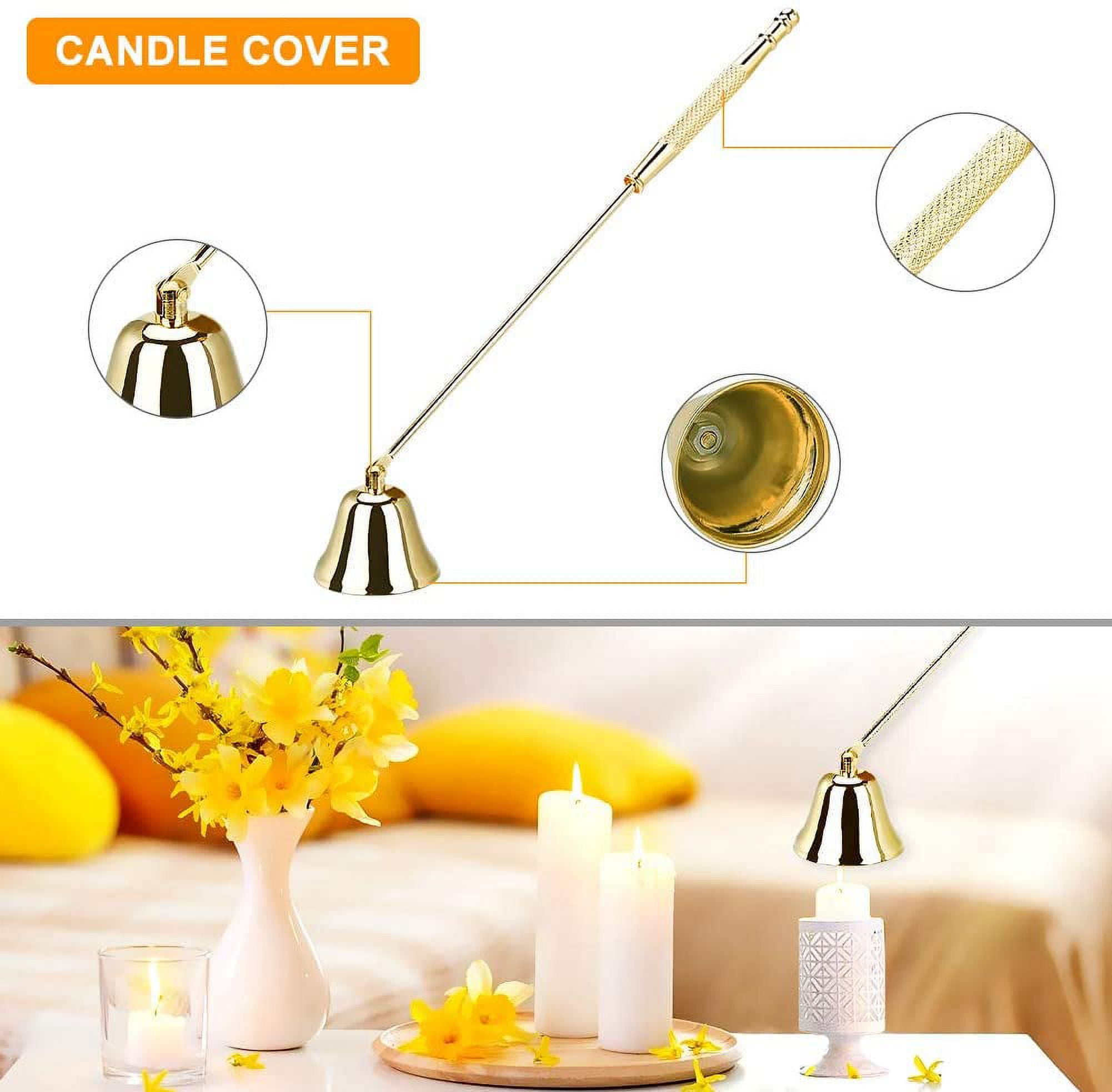 DANGSHAN 3 in 1 Candle Accessory Set, Candle Wick Trimmer Candle Snuffer  Candle Wick Dipper for Candle Lover (Black)