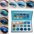 thumbnail image 4 of Afflano Blue Eyeshadow Palette Highly Pigmented, Professional Long Lasting Space-Blue Eye Shadow Palette Matte Shimmer Glitter, Blendable Waterproof Nude Silver Grey Metallic Blue Eyes Makeup Pallet, 4 of 9