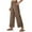 Brown, variant on FAIWAD Linen Pants Women Elastic Waist Wide Leg Casual Loose Trouser with Pockets Boho Athletic Workout Joggers