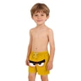 thumbnail image 4 of Boys' Angry Face Print Swim Trunks, Quick-Dry Elastic Waist Board Shorts with Pockets for Kids, 3-12 Years Yellow b 12-13 Years, 4 of 8