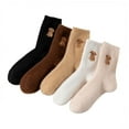 thumbnail image 2 of Calcetín 5 pares de calcetines gruesos y cálidos de media pantorrilla con forro polar y diseño de cachorro bordado para mujer JASKFLY, 2 of 9