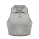 thumbnail image 4 of Blusa corta ajustada sin mangas con botones y cuello en V de Color sólido a la moda para mujer Pompotops  lopia995129, 4 of 9
