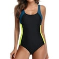 thumbnail image 1 of Women's One Piece Sport Swimsuit Racerback Water Aerobic Bathing Suit, 1 of 7